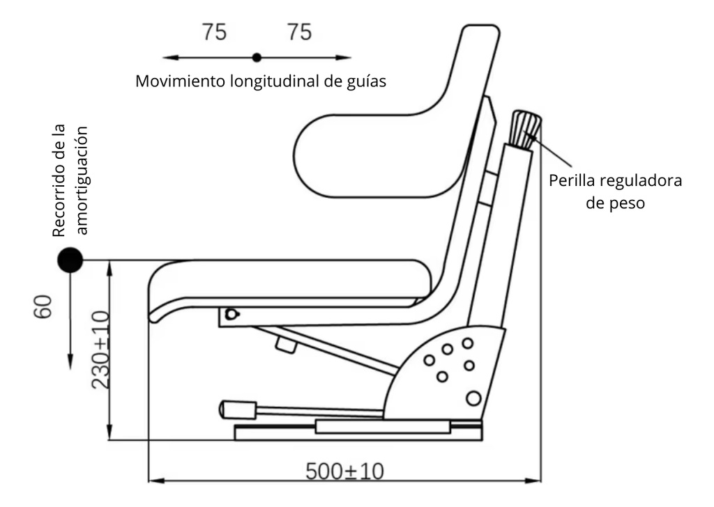 Asiento De Tractor Universal John Deere / Pauny / Massey 006 Negro
