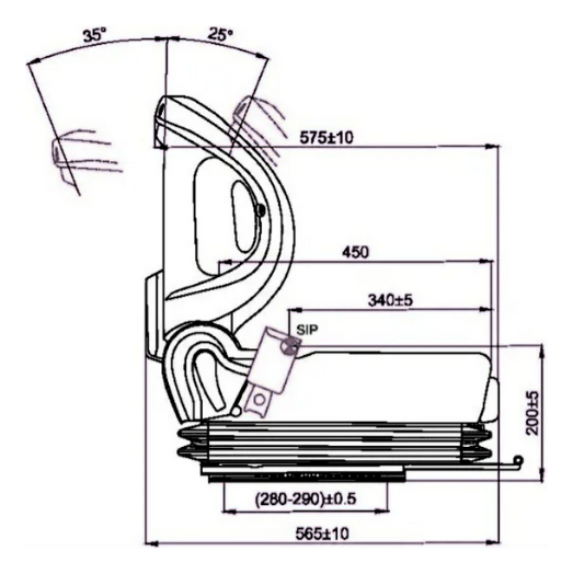 Asiento Para Autoelevador Con Fuelle Y Suspensión Negro