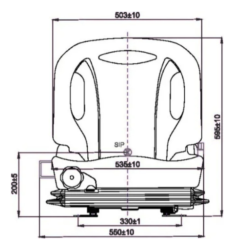 Asiento Para Autoelevador Con Fuelle Y Suspensión Negro
